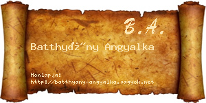 Batthyány Angyalka névjegykártya